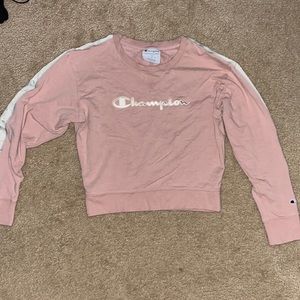 champion pink cropped sweatshirt size S